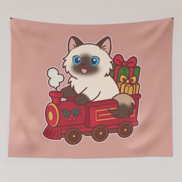 Item preview, Kawaii Christmas Cat Train designed and sold by BGMeYou.