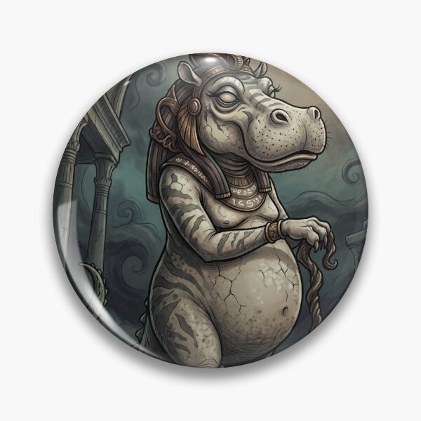 Item preview, Taweret Hippopotamus god Ancient Egyptian God Gothic style illustration designed and sold by Vintage Designs +.