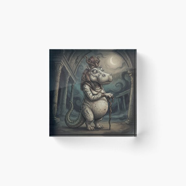 Item preview, Taweret Hippopotamus god Ancient Egyptian God Gothic style illustration designed and sold by Vintage Designs +.