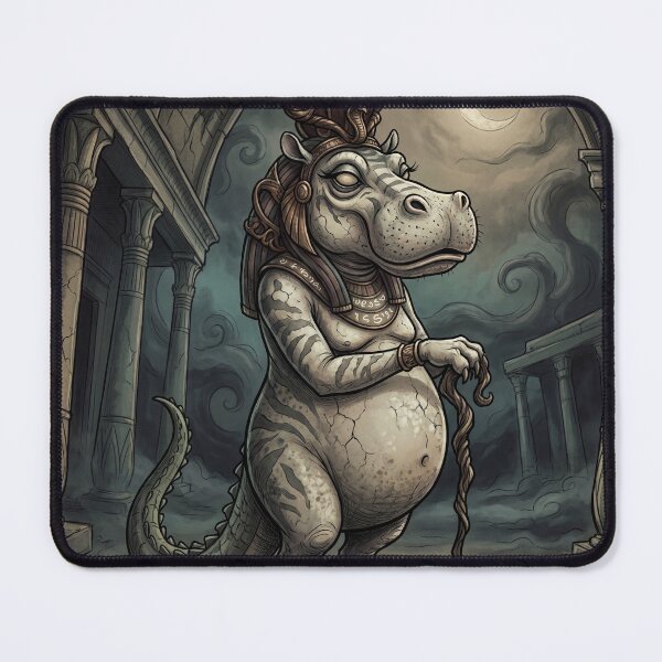 Item preview, Taweret Hippopotamus god Ancient Egyptian God Gothic style illustration designed and sold by Vintage Designs +.
