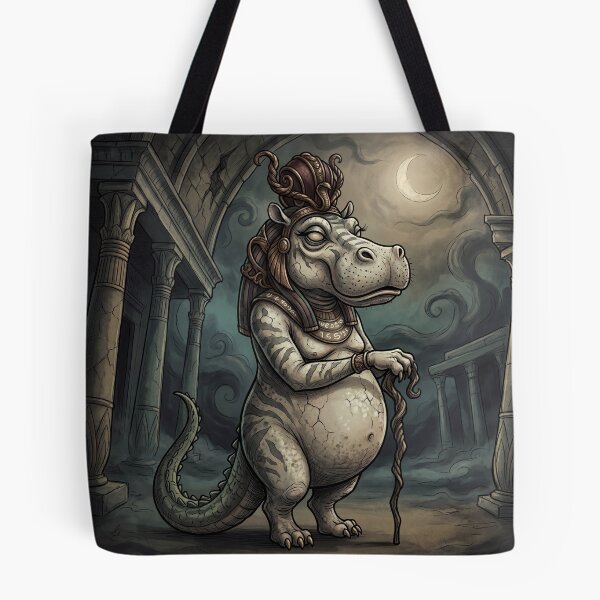 Item preview, Taweret Hippopotamus god Ancient Egyptian God Gothic style illustration designed and sold by Vintage Designs +.