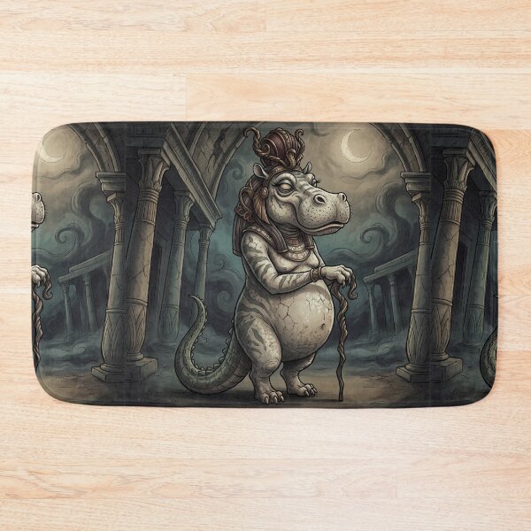 Item preview, Taweret Hippopotamus god Ancient Egyptian God Gothic style illustration designed and sold by Vintage Designs +.