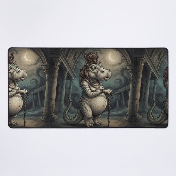 Item preview, Taweret Hippopotamus god Ancient Egyptian God Gothic style illustration designed and sold by Vintage Designs +.