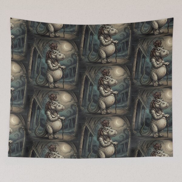 Item preview, Taweret Hippopotamus god Ancient Egyptian God Gothic style illustration designed and sold by Vintage Designs +.