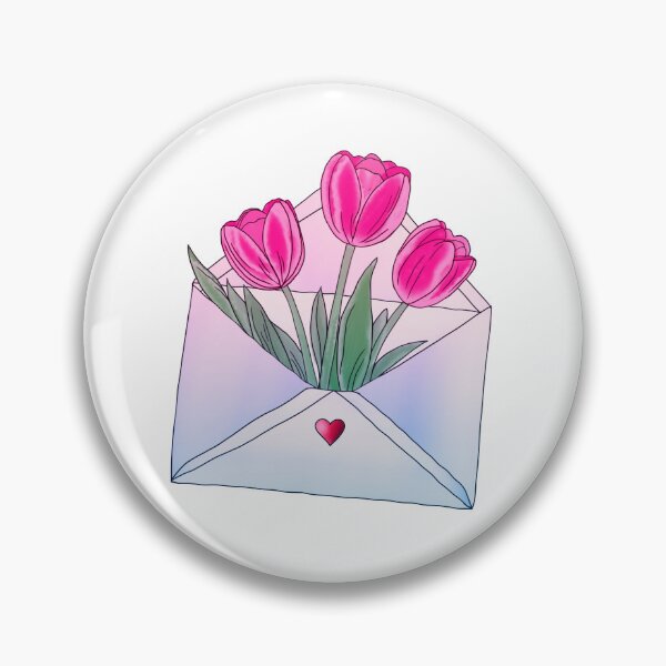 Item preview, Envelope with Red & Pink Tulips – Romantic Spring Love Letter Design designed and sold by LiudmylaMaika.
