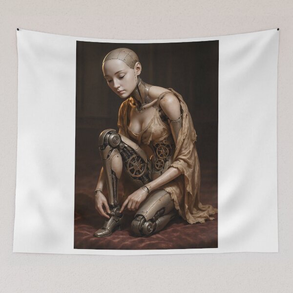 Item preview, Cybernetic in torn dress adjusts leg gears designed and sold by CathryneDelamort.