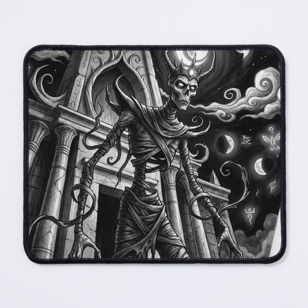Item preview, Khonsu Moon God Ancient Egyptian God Gothic style illustration designed and sold by Vintage Designs +.