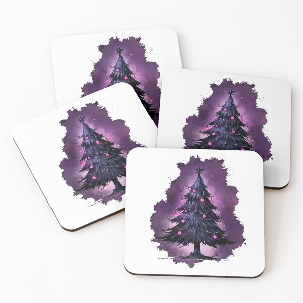 Item preview, Mystical Black Christmas Tree – Watercolor Winter Art designed and sold by Rose Design & Photos.