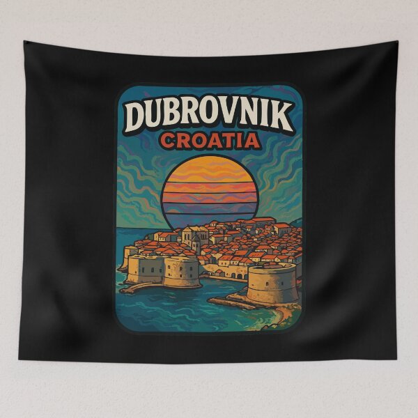 Item preview, Dubrovnik City Croatia Retro Travel designed and sold by TomFrontierArt.