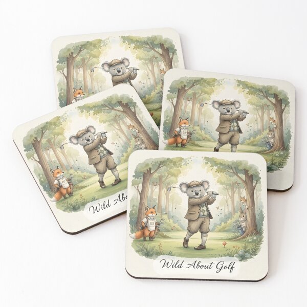 Item preview, Cute Wildlife Characters Playing Golf in Forest designed and sold by Koalangel.