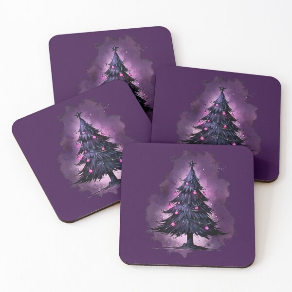 Item preview, Mystical Black Christmas Tree – Watercolor Winter Art designed and sold by Rose Design & Photos.