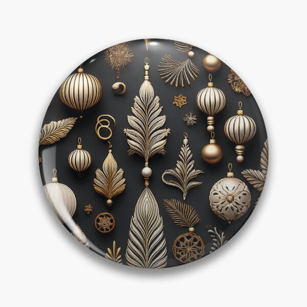 Item preview, Vintage christmas decorations on a black background designed and sold by Photopat.