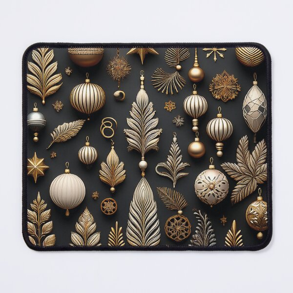 Item preview, Vintage christmas decorations on a black background designed and sold by Photopat.