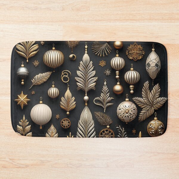 Item preview, Vintage christmas decorations on a black background designed and sold by Photopat.