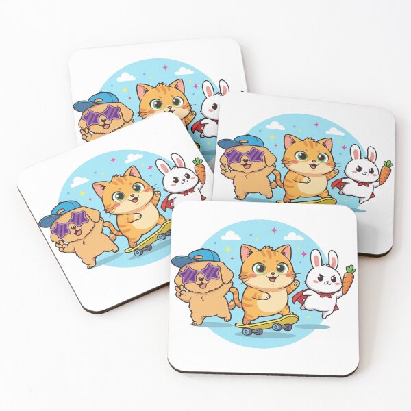 Item preview, Kawaii Pet Trio Skateboard Buddies designed and sold by Krfto.