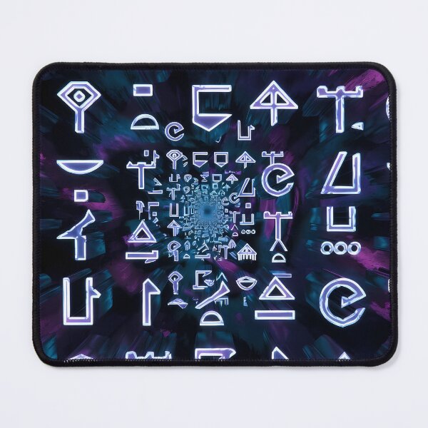 Item preview, Neon Lights Cyberpunk Egyptian Hieroglyphics, symmetrical textures (image size 8320x12480) designed and sold by Digital-Davinci.
