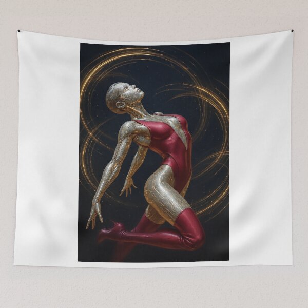 Item preview, Cybernetic form red leotard golden light dance designed and sold by CathryneDelamort.