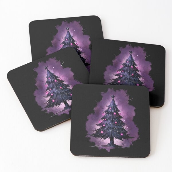 Item preview, Mystical Black Christmas Tree – Watercolor Winter Art designed and sold by Rose Design & Photos.