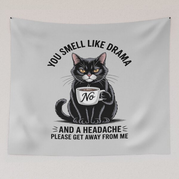 Item preview, You Smell Like Drama And A Headache Cat Coffee Lover designed and sold by DetroitMug.