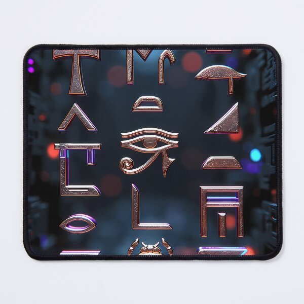Item preview, Neon Lights,  Cyberpunk Egyptian Hieroglyphics, symmetrical textures (image size 8320x12480) designed and sold by Digital-Davinci.
