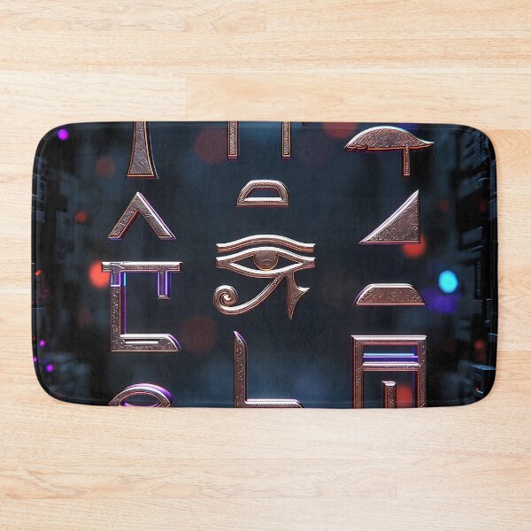 Item preview, Neon Lights,  Cyberpunk Egyptian Hieroglyphics, symmetrical textures (image size 8320x12480) designed and sold by Digital-Davinci.