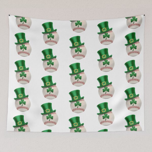 Item preview, Sporty Saint Patrick Day baseball illustration with green leprechaun hat shamrock emblem vibrant festive playful design theme designed and sold by ArtPetrenko90.