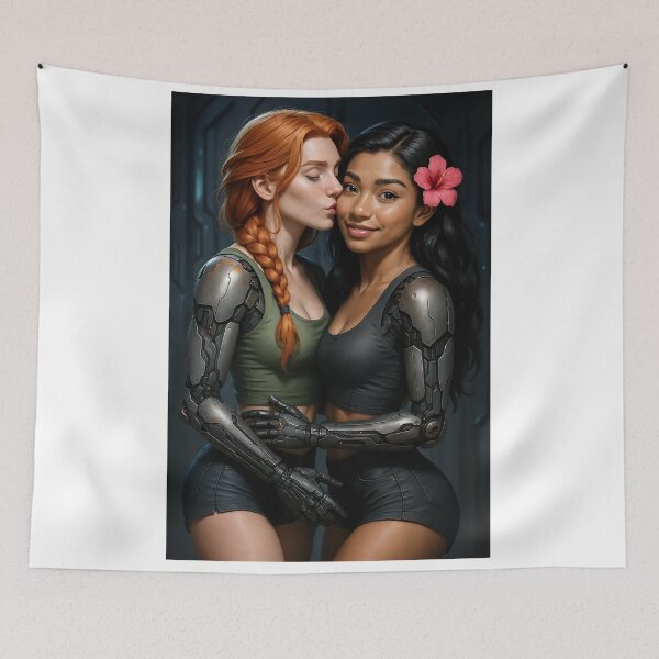 Item preview, Rowan x Shanti cybernetic kiss hug dark shorts designed and sold by CathryneDelamort.