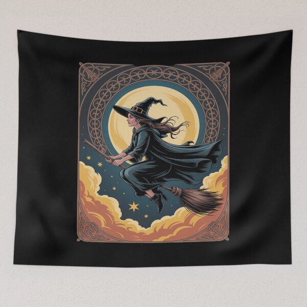 Item preview, Young Witch Sat Astride A Besom designed and sold by DetroitMug.