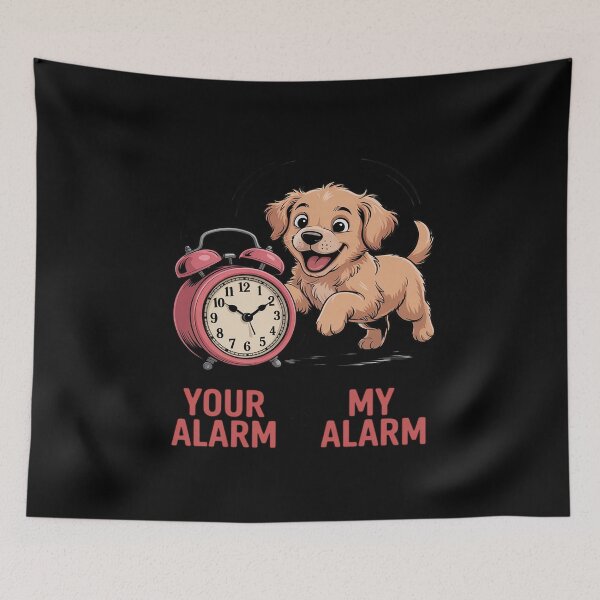 Item preview, Your Alarm vs My Alarm Funny Puppy Dog Alarm Clock designed and sold by DetroitMug.