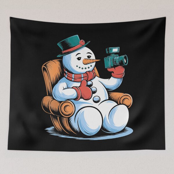 Item preview, Snowman Cozy Chair Camera Winter Vibes designed and sold by CleoRoseanna.