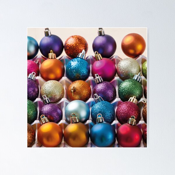 Item preview, Shiny glittering and colorful christmas baubles designed and sold by Photopat.