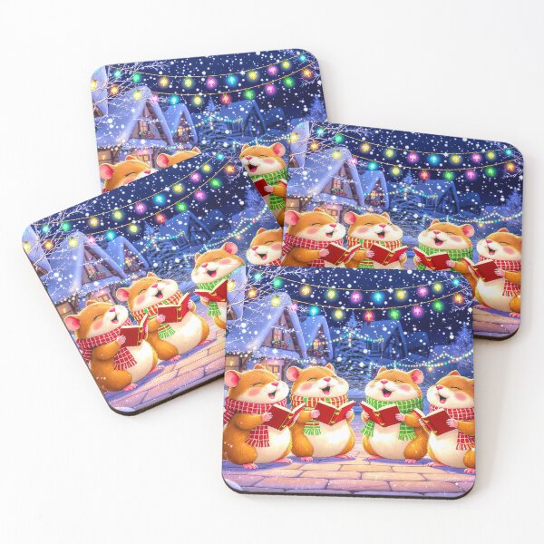 Item preview, Hamsters Carol Singing at Christmas in Snowy Village designed and sold by acceleratorhams.