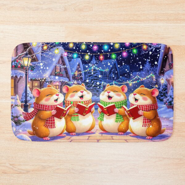 Item preview, Hamsters Carol Singing at Christmas in Snowy Village designed and sold by acceleratorhams.