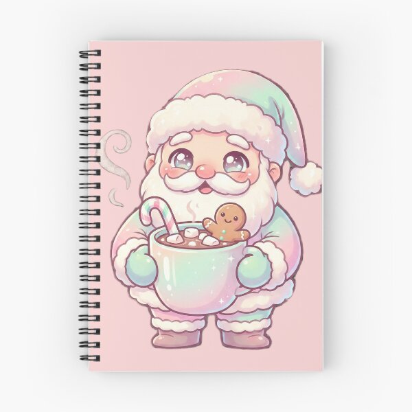 Artikelvorschau, Kawaii-Weihnachtsmann mit heißer Schokolade entworfen und verkauft von YourDesignVibes.