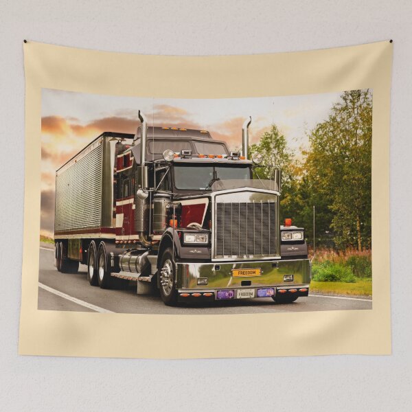Item preview, Classic American Semi Trailer Truck Trucking at Sunset designed and sold by Taina Sohlman.