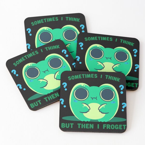 Item preview, Sometimes I Think But Then I Froget Cute Frog Meme designed and sold by haitrieuic96.