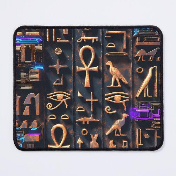 Item preview, Neon Light ,  Cyberpunk Egyptian Hieroglyphics, symmetrical textures (image size 8320x12480) designed and sold by Digital-Davinci.