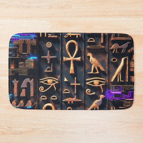 Item preview, Neon Light ,  Cyberpunk Egyptian Hieroglyphics, symmetrical textures (image size 8320x12480) designed and sold by Digital-Davinci.