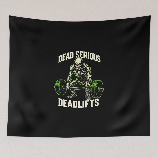 Item preview, Dead Serious Deadlifts – Neon Skeleton Powerlifting Gym designed and sold by shmupod.