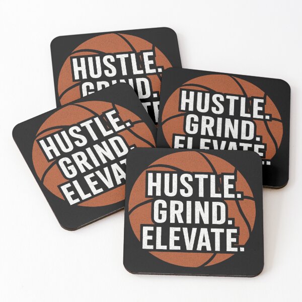 Item preview, Hustle. Grind. Elevate. | Basketball Motivation Design designed and sold by Mastihuba Studio™.