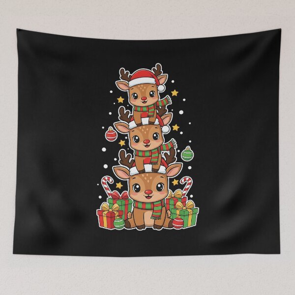 Item preview, Cute Stacked Reindeer Merry Christmas designed and sold by merlinnears.