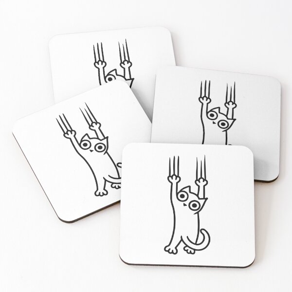Item preview, Hang In There - Funny Black Cat Scratching & Clinging Ink Art designed and sold by InkStation24.