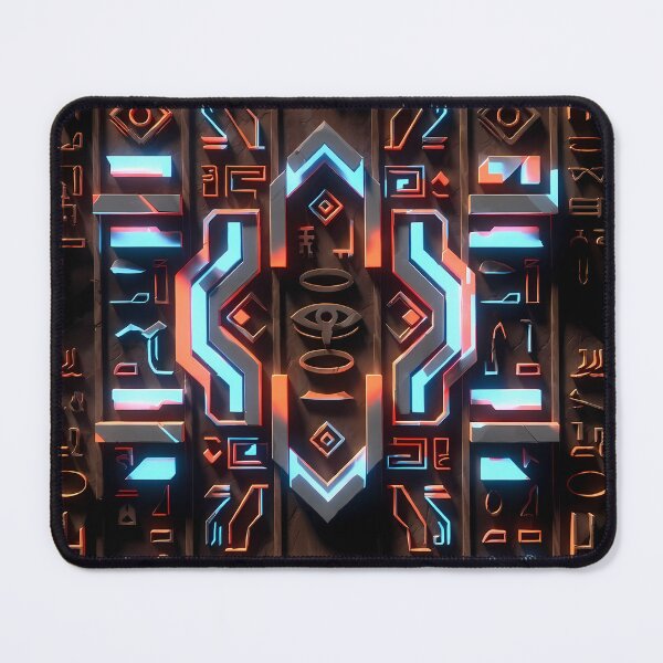 Item preview, Neon Light ,  Cyberpunk Egyptian Hieroglyphics, symmetrical textures (image size 8320x12480) designed and sold by Digital-Davinci.