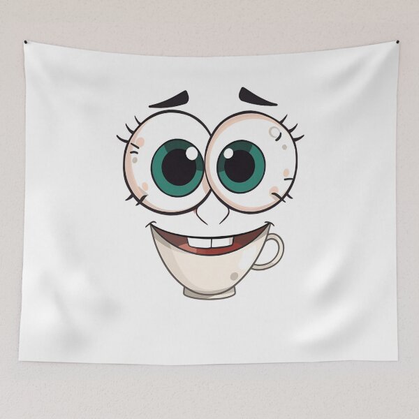 Item preview, Cute Coffee Face – Goofy Big-Eyed Cup Character designed and sold by The Mystic Richard.