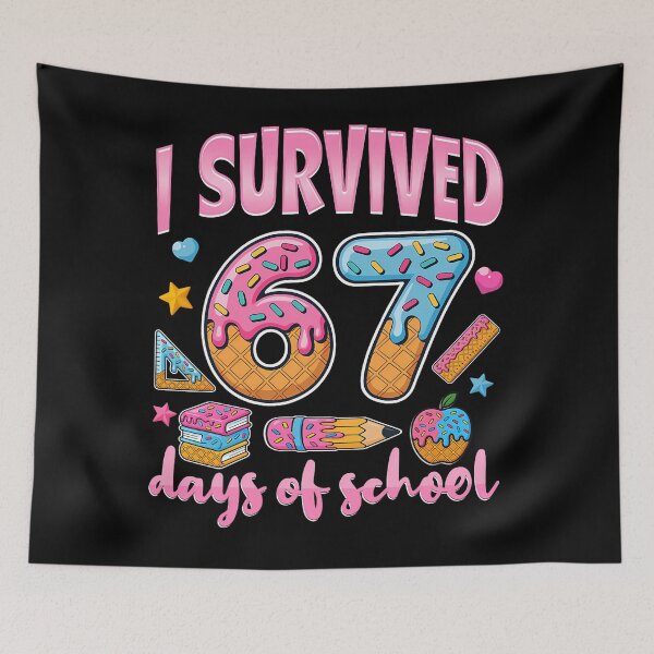 Item preview, Classic Days 67 of Student 67 Funny School Meme Survived I Teacher designed and sold by SteveSaccoro.