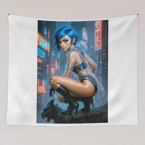 Item preview, Cipher Thorne cyber rain city crouch clear coat designed and sold by CathryneDelamort.