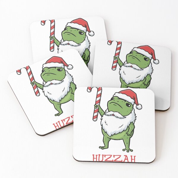 Item preview, Huzzah! The Festive Frog's Cheer - Santa frog designed and sold by Steele-Art.
