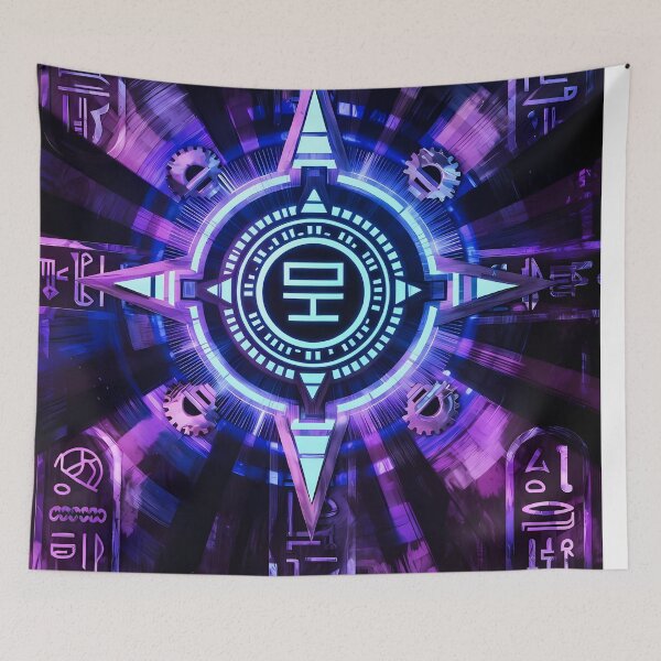 Item preview, Neon Light, Cyberpunk Egyptian Hieroglyphics, symmetrical textures (image size 8320x12480) designed and sold by Digital-Davinci.