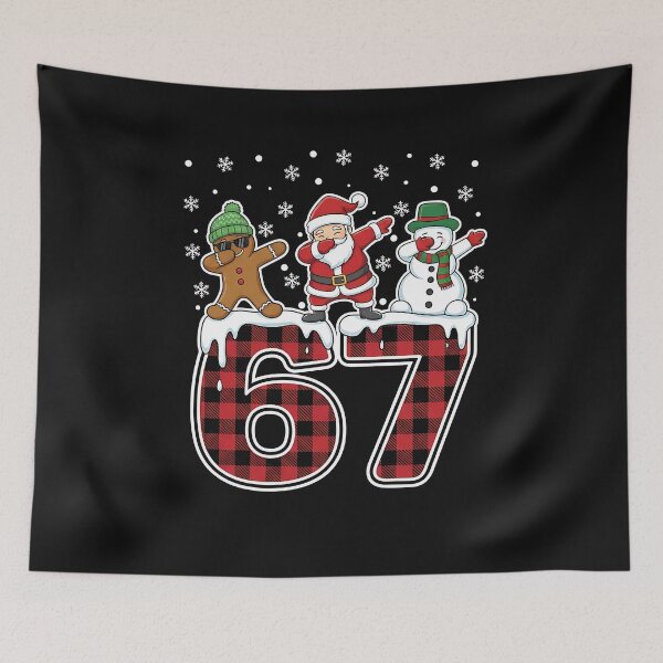 Item preview, Funny 67 Dabbing Christmas Characters Plaid Number Design designed and sold by merlinnears.