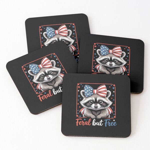 Item preview, Feral But Free Patriotic Racoon 4Th Of July designed and sold by StephenDDArt.